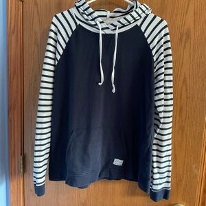 Or is Striped Navy and White Hoodie Size Large